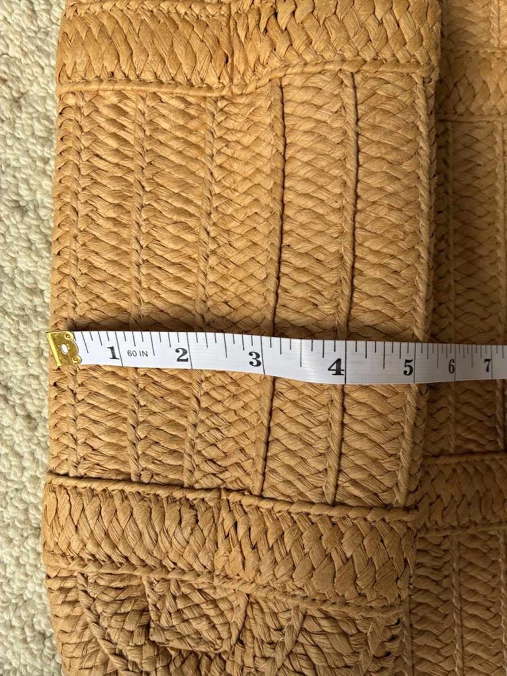 Draper James Women's Tan Woven Straw Shoulder Tote Bag - Picture 9 of 10